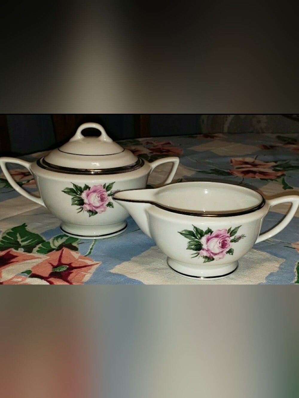Vintage Royal Jackson Fine China Cream & Sugar Set "Margaret Rose"